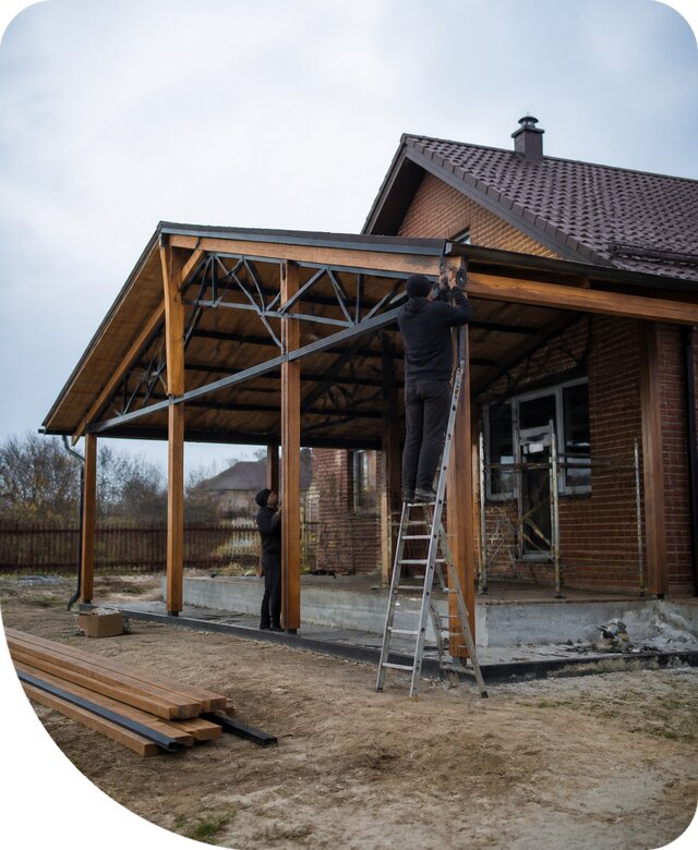 Пристройка навеса к дому и участку в Магадане под ключ